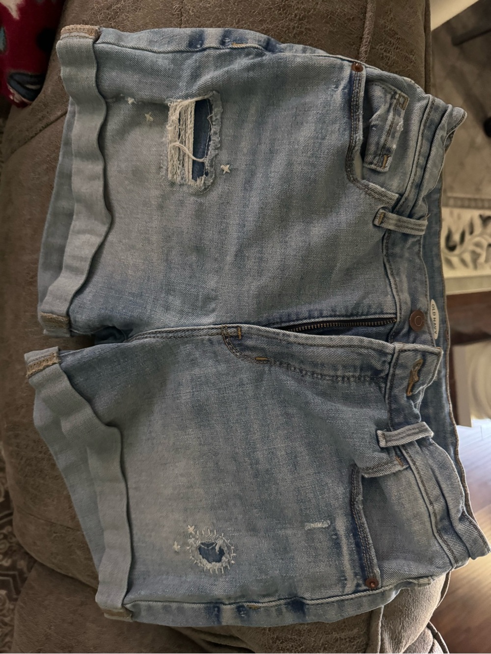 Old Navy Light Blue High-Rise Denim Shorts